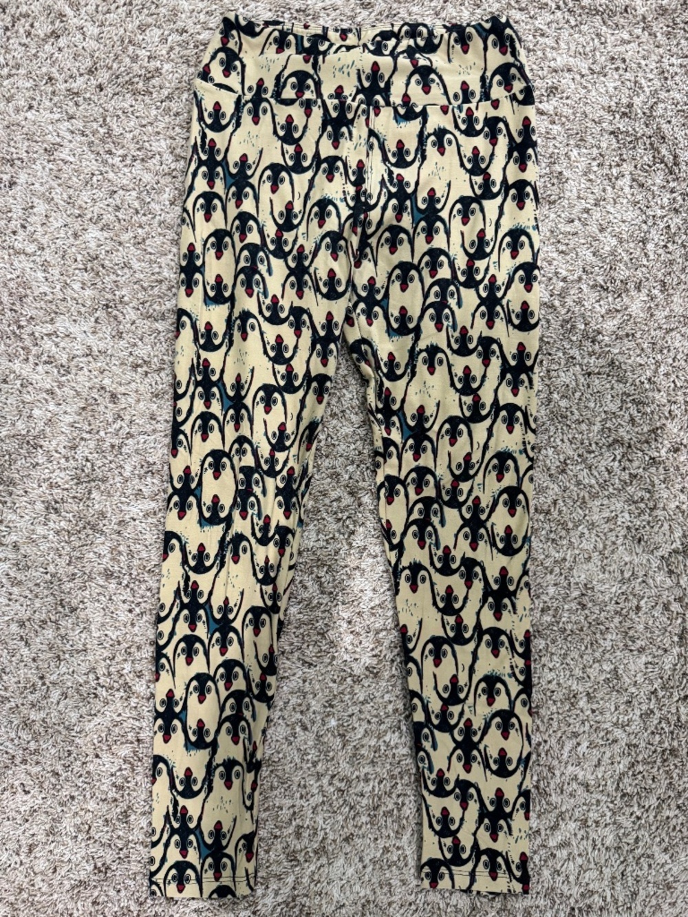 LuLaRoe penguin leggings with black/cream/red penguins grey/blue pops size 2-10